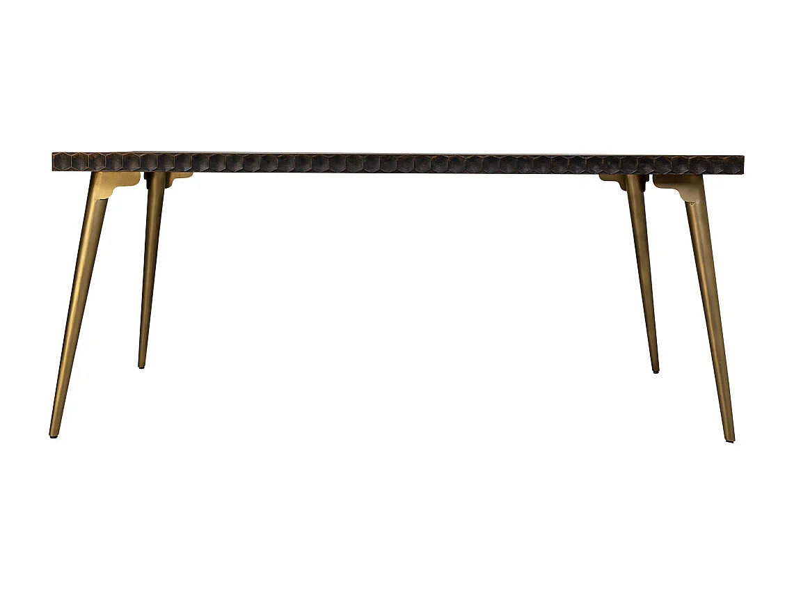 Table rectangulaire en bois et métal marron 180x90x76