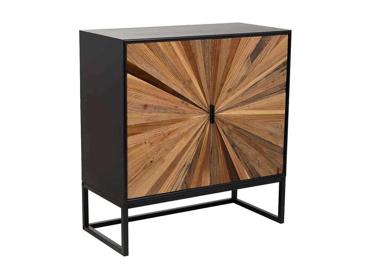 Armario de madera y metal de 2 puertas marron 75x36x80