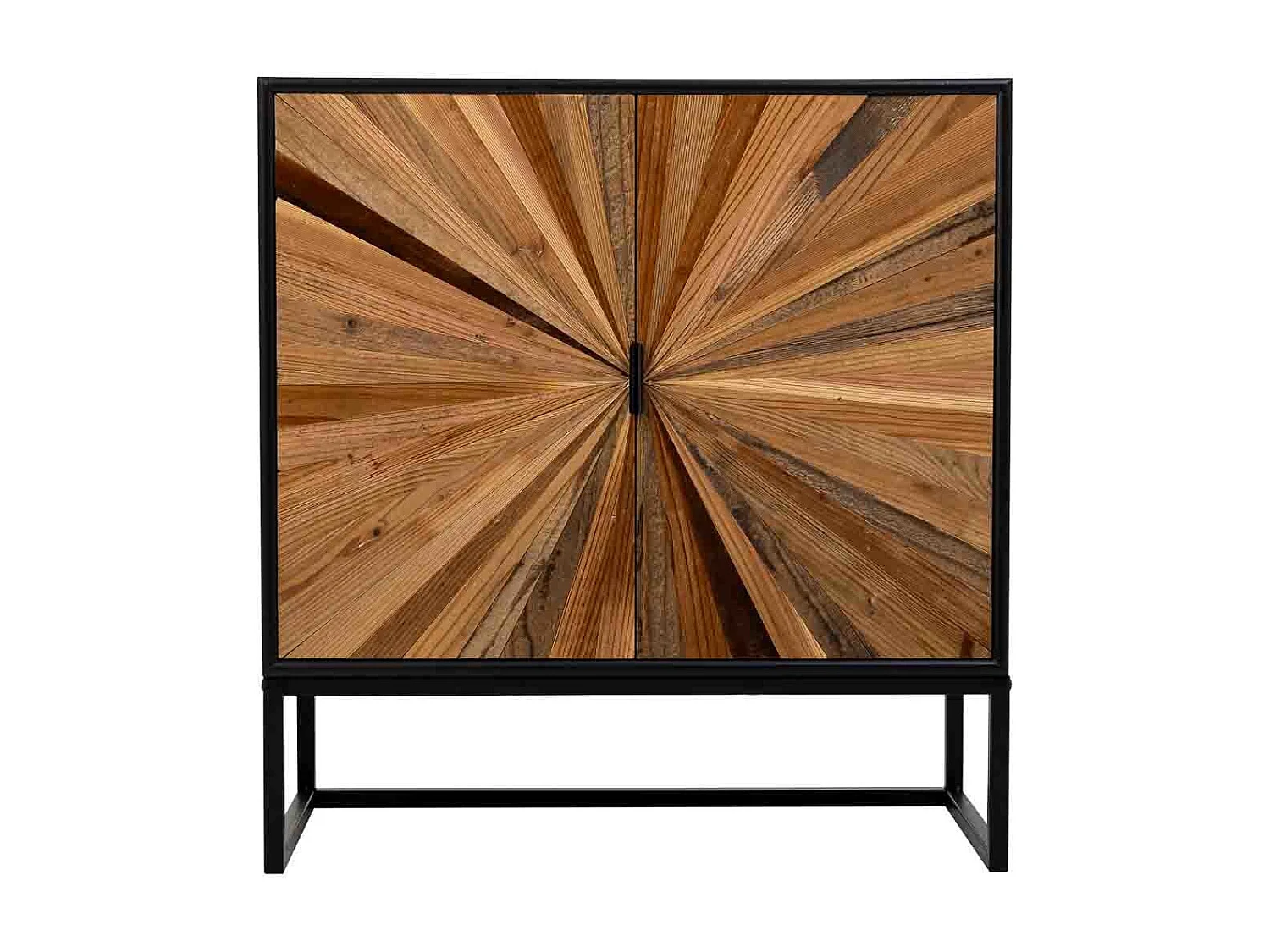 Armario de madera y metal de 2 puertas marron 75x36x80