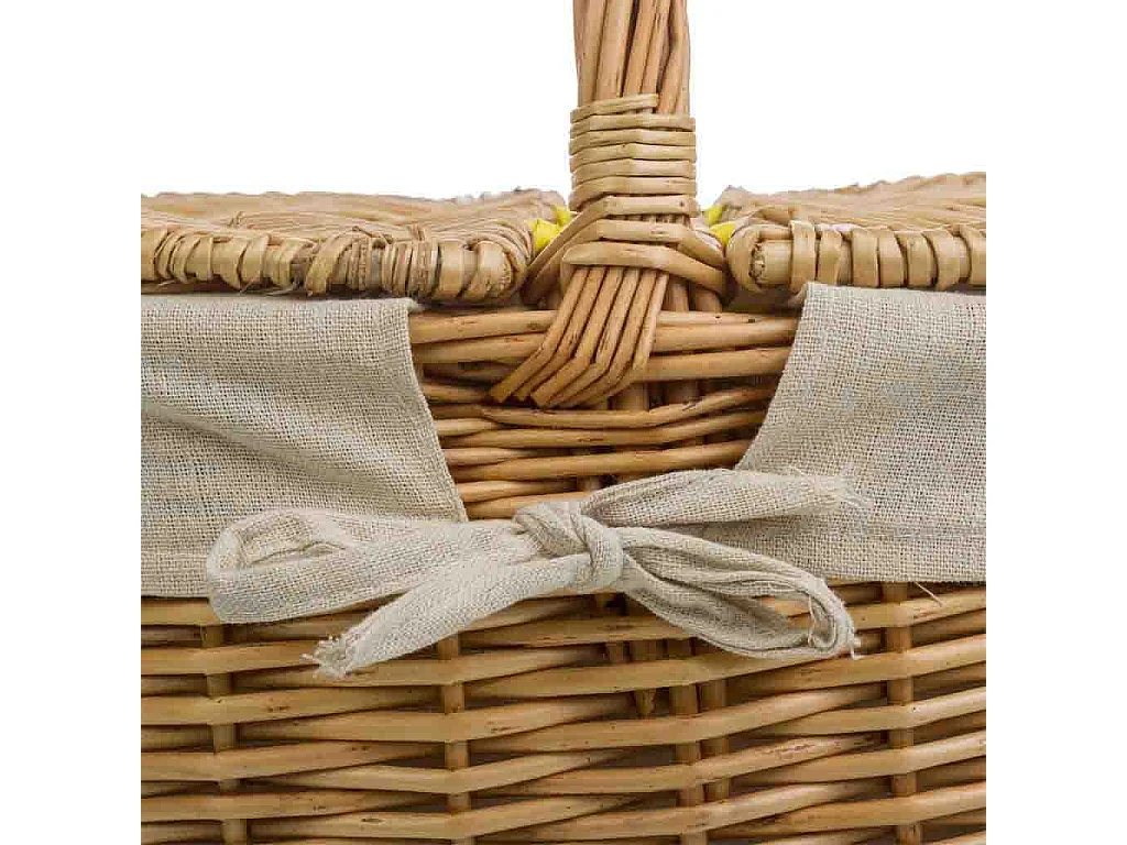 Cesta de mimbre marrón forrada 48x37x17/40