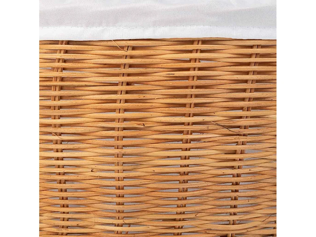 Cesta redonda de medula con forro marrón 28x28x15-33