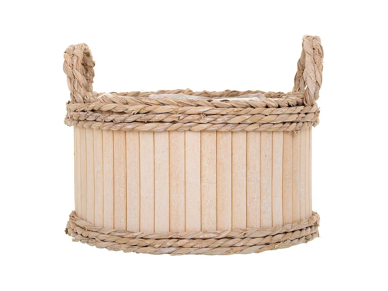 Set di 3 cestini ovali in legno marrone