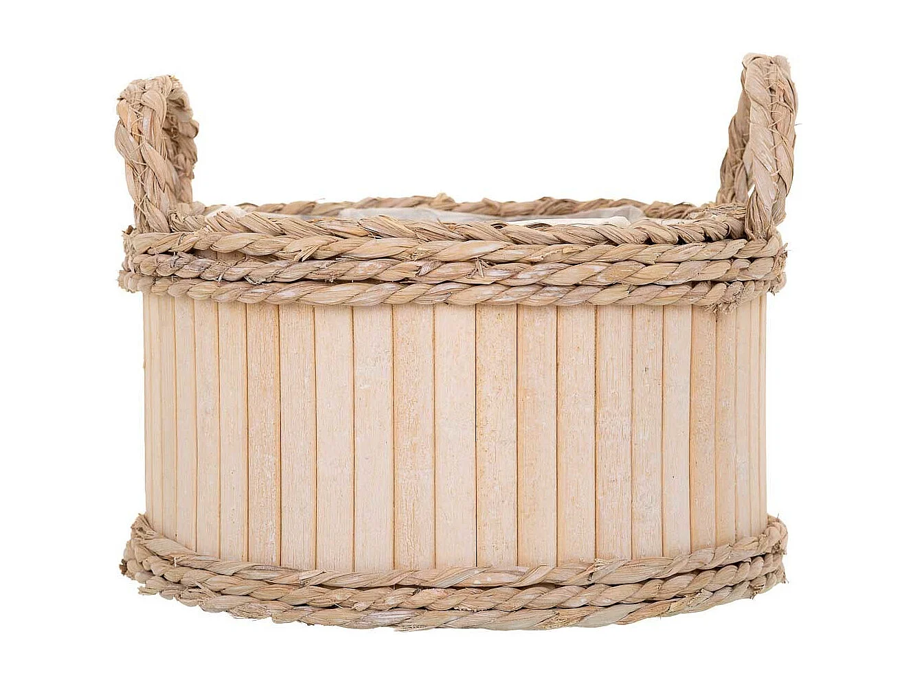 Set 3 Cestos ovalados de madera marrónes