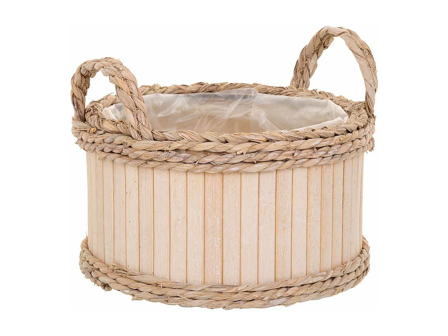 Set 3 Cestos ovalados de madera marrónes