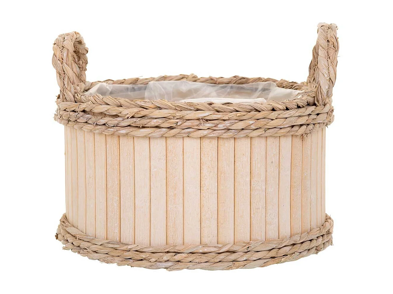 Set 3 Cestos ovalados de madera marrónes