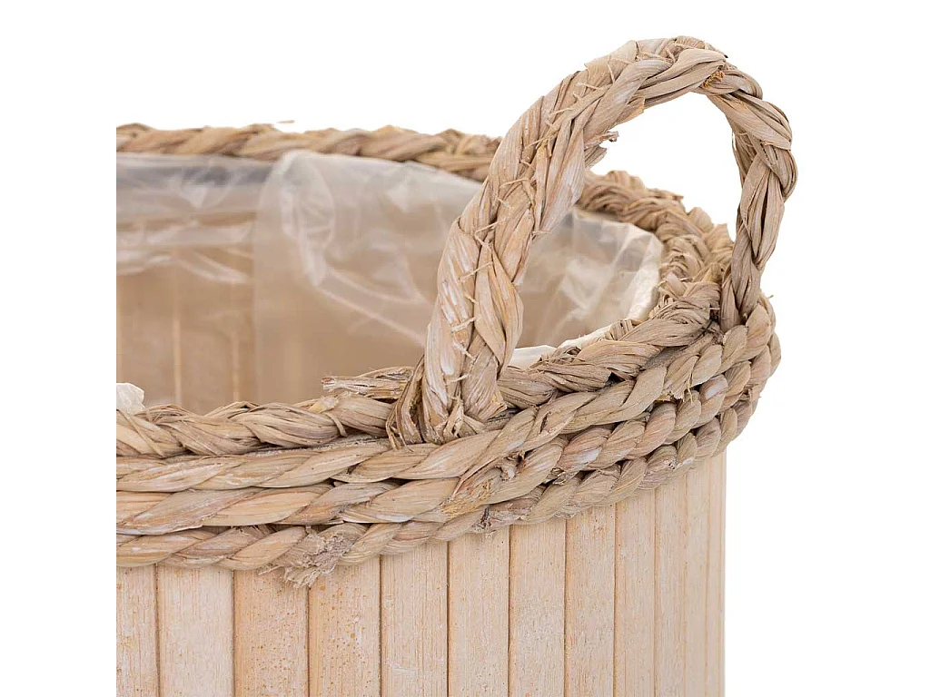 Set 3 Cestos ovalados de madera marrónes