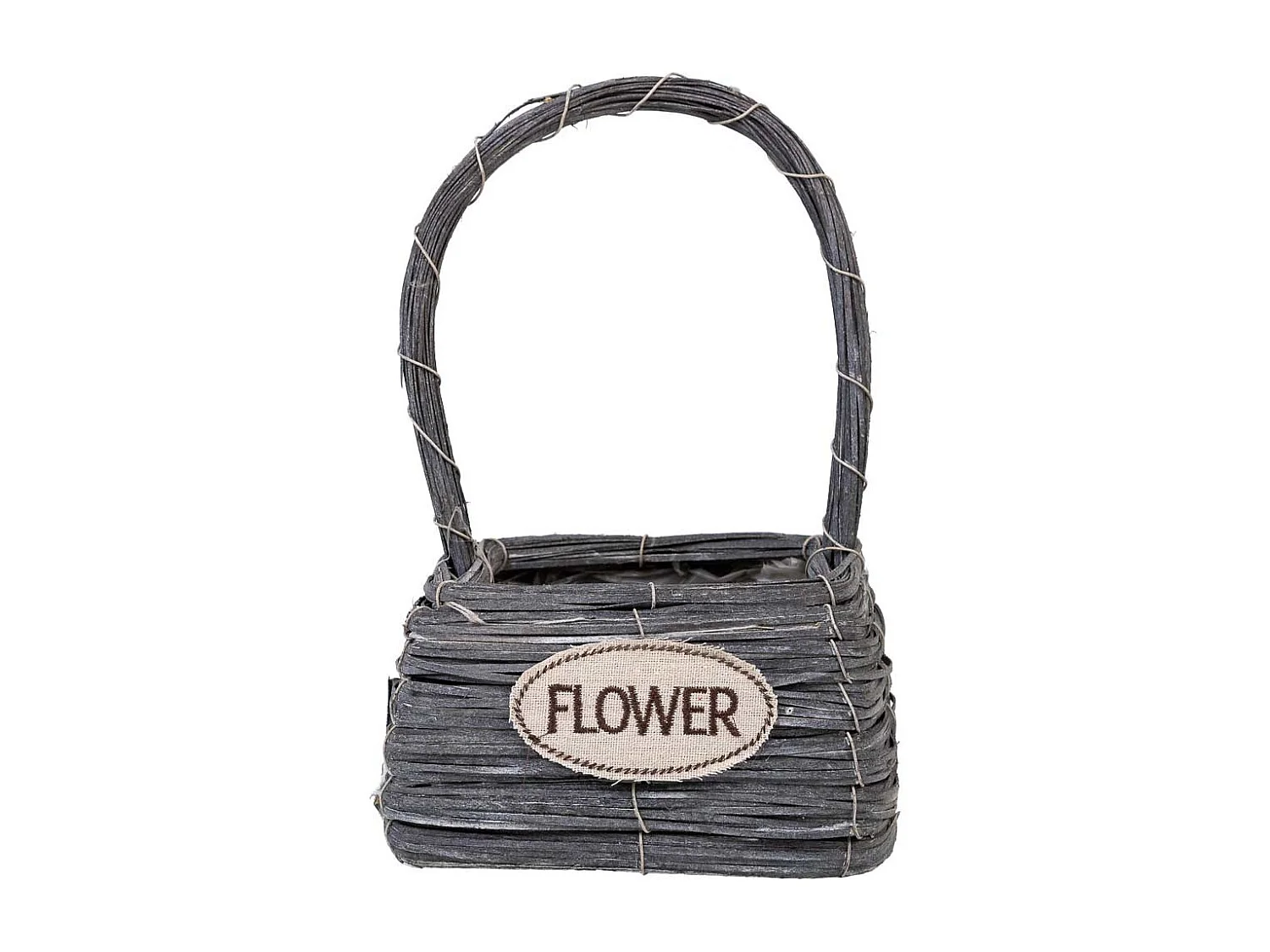 Cesta de mimbre gris 17x17x28