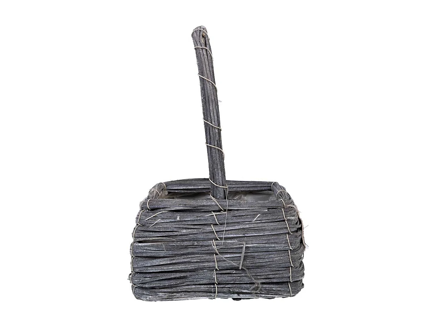 Cesta de mimbre gris 17x17x28