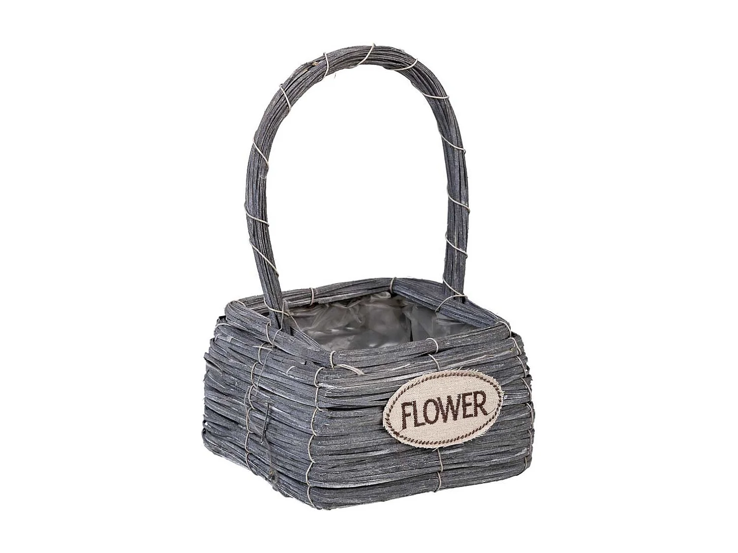 Panier en osier gris 17x17x28h