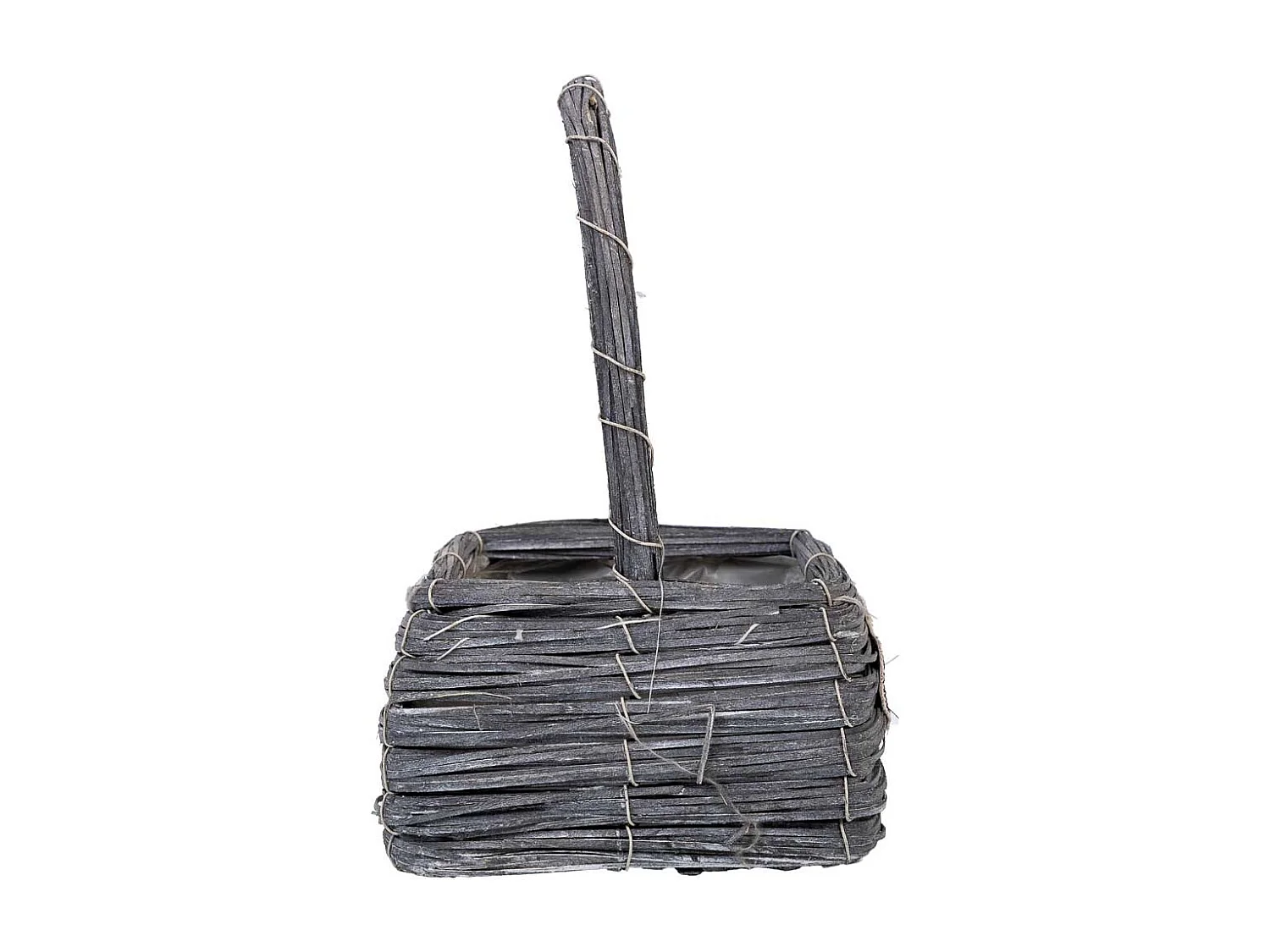 Panier en osier gris 17x17x28h