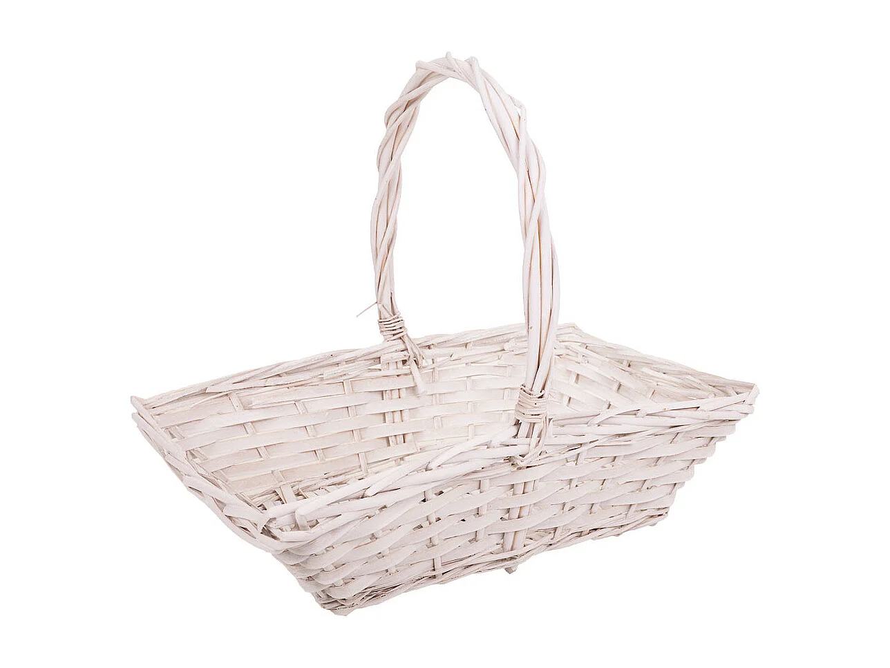 Set de 3 paniers en osier doublés blancs