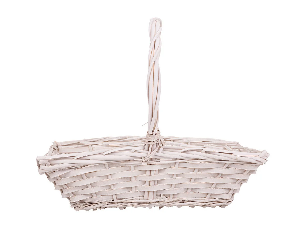 Set de 3 paniers en osier doublés blancs