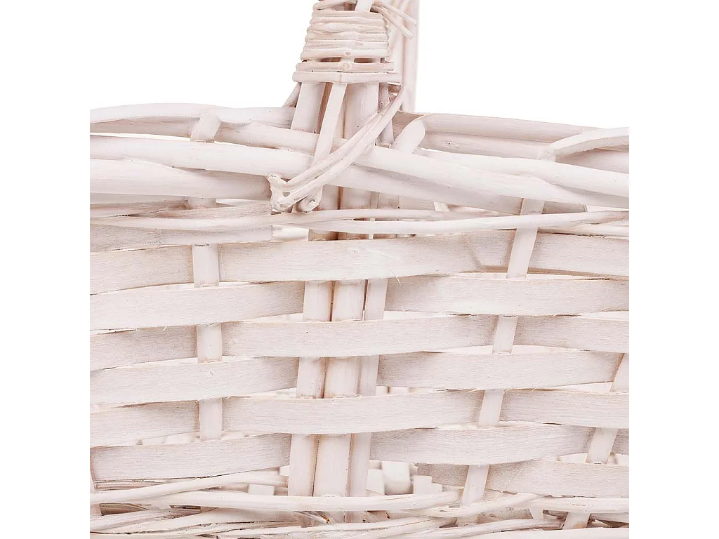 Conjunto de 3 cestos de vime forrados em branco