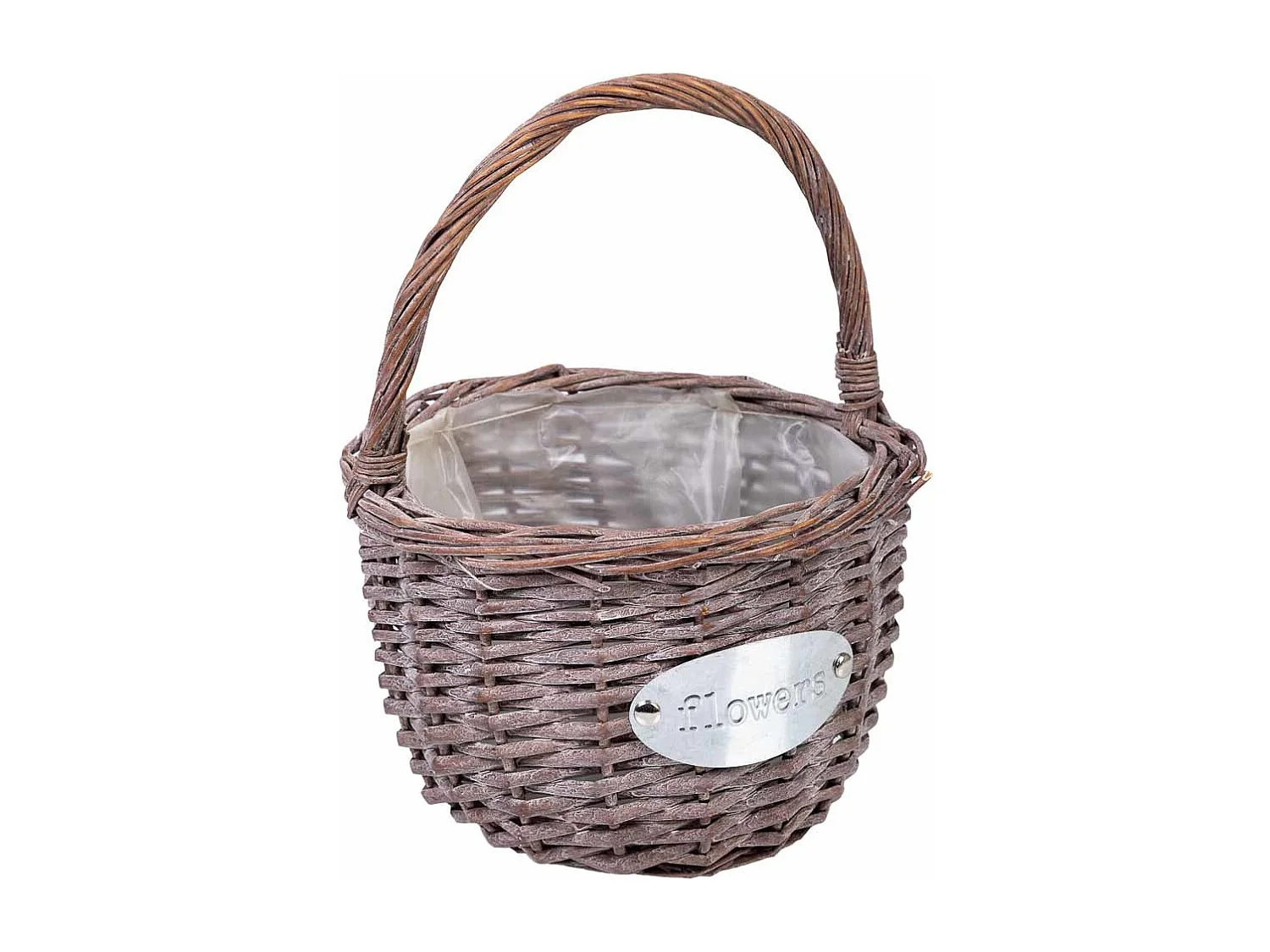 Cesta de mimbre rosa d23x29