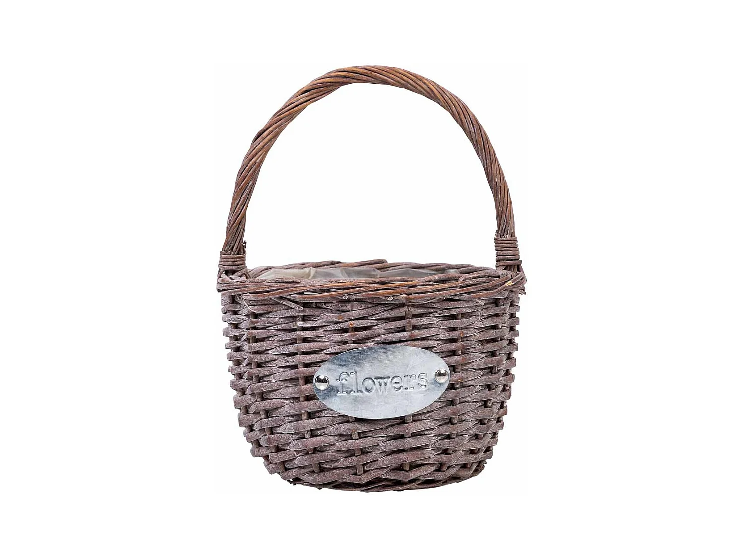 Cesto in vimini rosa d23x29h