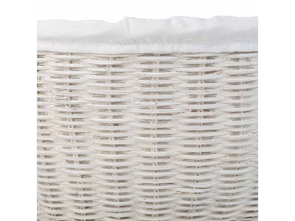 Cestino tondo in midollo con fodera bianca 34x34x16-37h