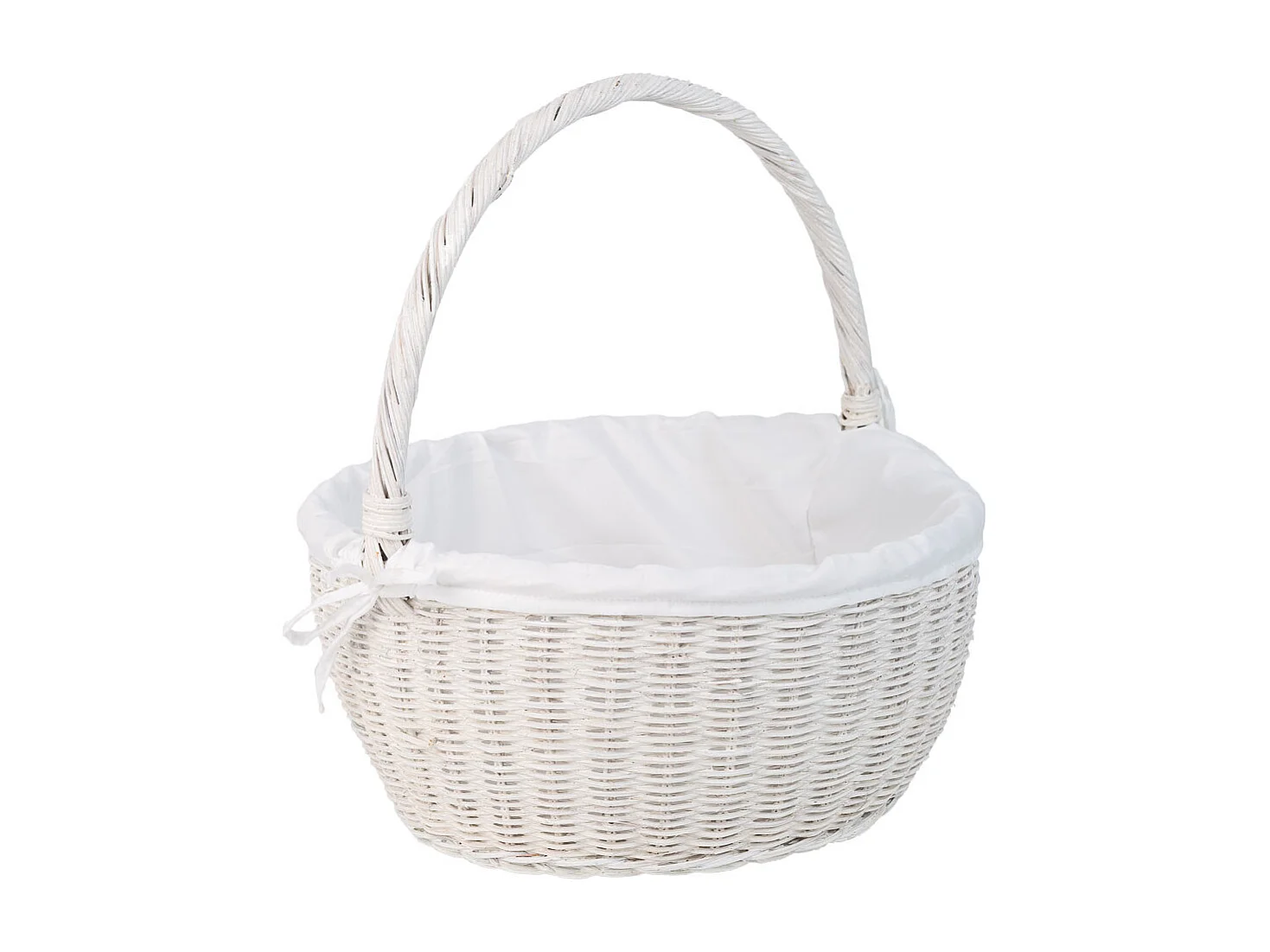 Runder Markkorb mit weißem Innenfutter 34x34x16-37h cm