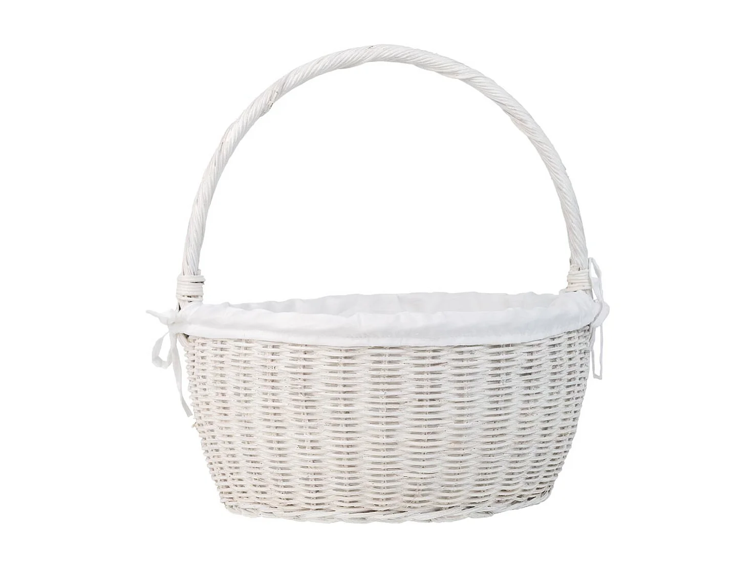 Runder Markkorb mit weißem Innenfutter 34x34x16-37h cm