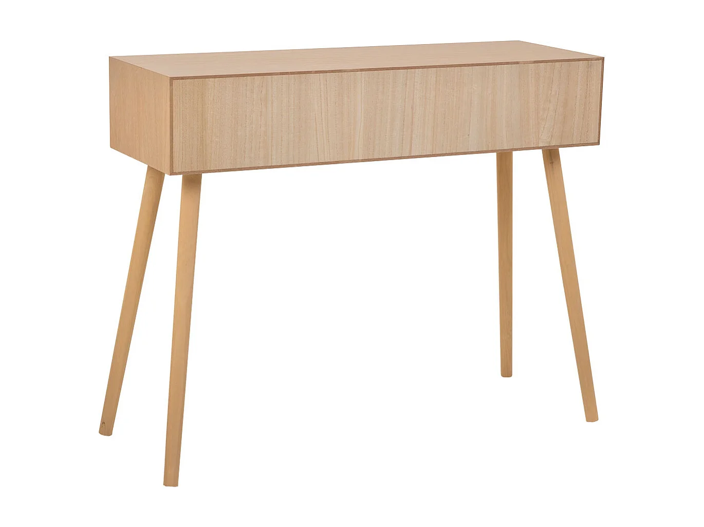 Holzdiele mit 2 braunen Schubladen 99x34x78