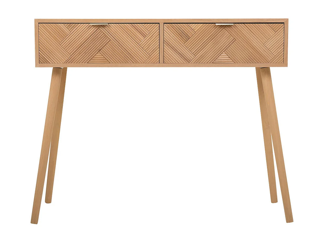 Mobile da ingresso in legno con 2 cassetti marroni 99x34x78