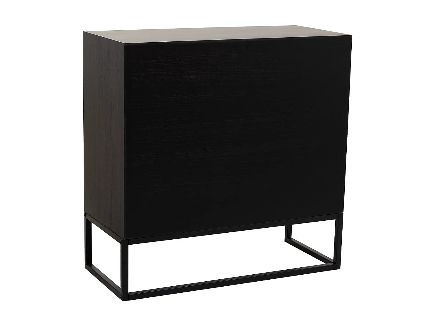 Flur aus Holz und Metall mit 1 Tür und 3 braunen Schubladen 80x34x80