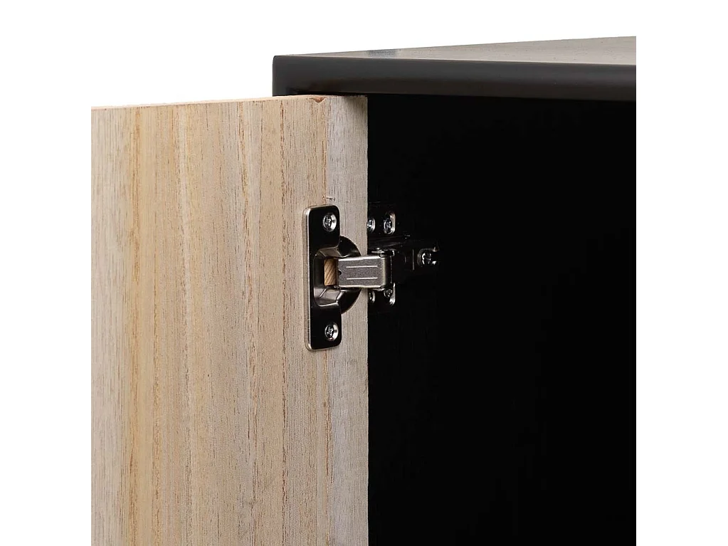 Flur aus Holz und Metall mit 1 Tür und 3 braunen Schubladen 80x34x80