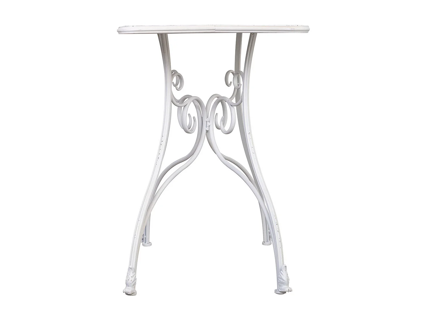 Console de metal envelhecido branco 100x52x76