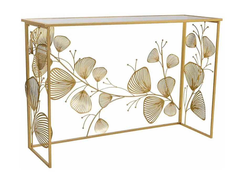 Console en métal vieilli blanc 100x52x76