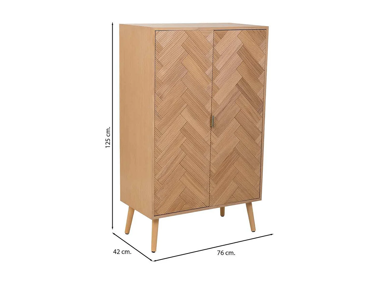 Holzschrank mit 2 braunen Türen 76x42x125