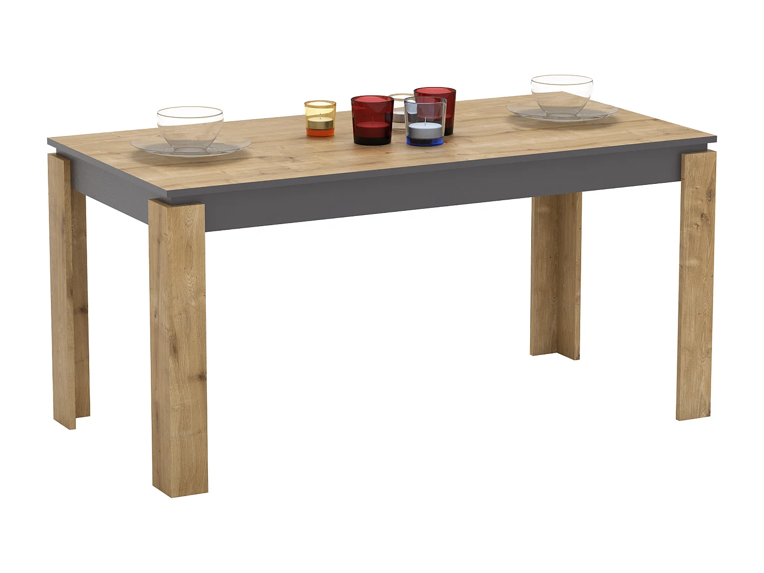 Decorotika Manhattan Rectangular Dining Table for 6 - 80 cm H x 160 cm W x 80 cm D