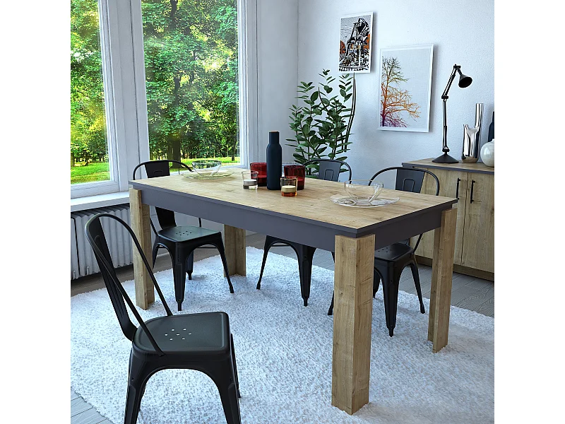 Table à manger, table de repas Manhattan 160 cm