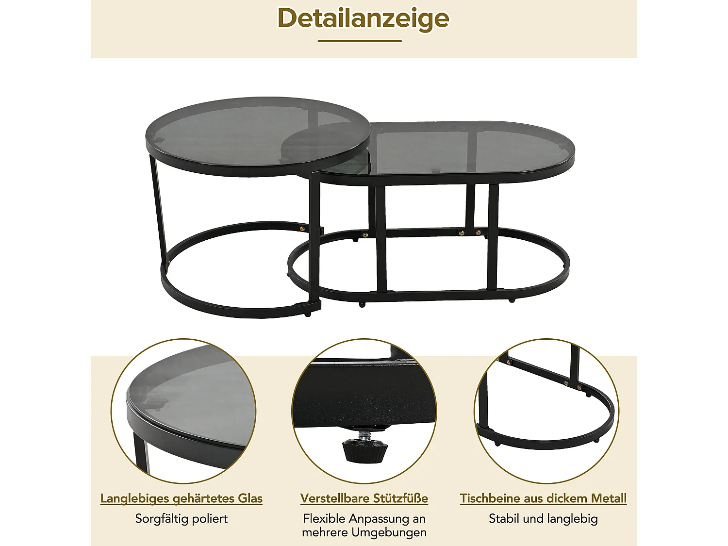Mobiliario de jardín modular en hierro galvanizado: 1 sofá 3 plazas + 2 sillones + mesas de centro nido - Gris