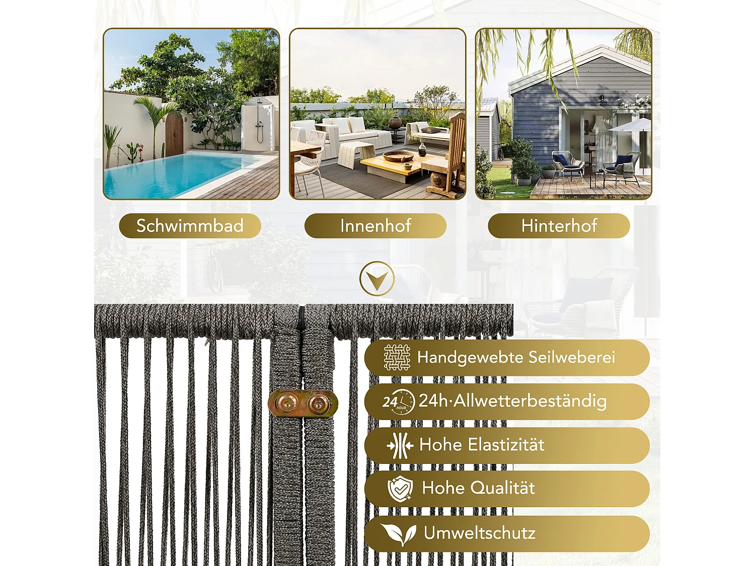 Mobiliario de jardín modular en hierro galvanizado: 1 sofá 3 plazas + 2 sillones + mesas de centro nido - Gris