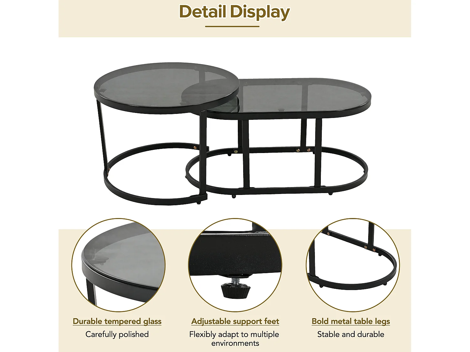 Mobiliario de jardín modular en hierro galvanizado: 1 sofá 3 plazas + 2 sillones + mesas de centro nido - Gris