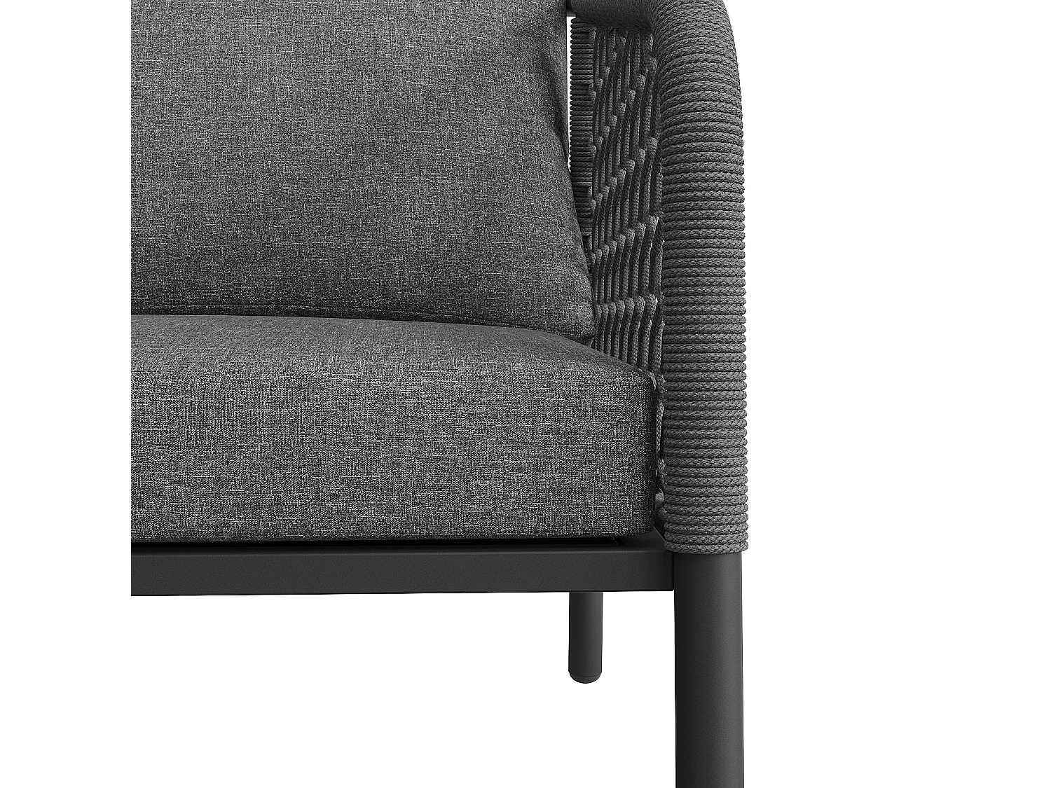 Zestaw mebli ogrodowych metalowych - sofa 2-osobowa, 2 fotele i składane stoliki kawowe - Szary