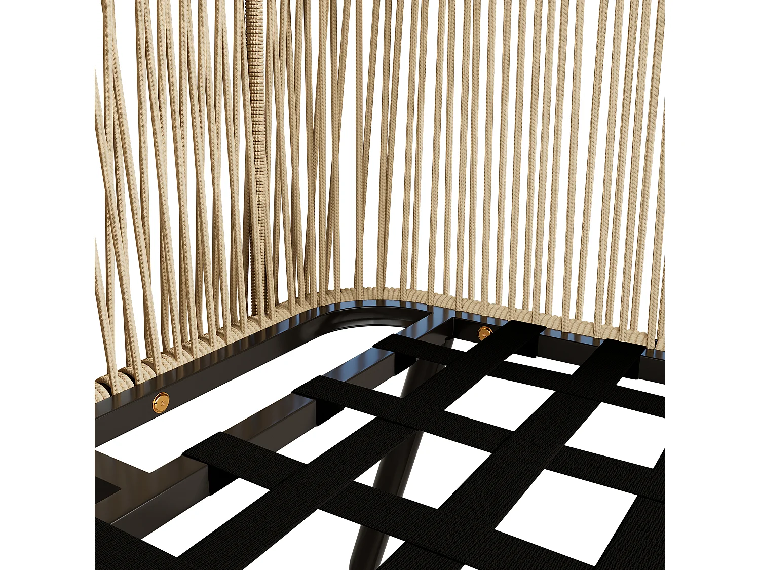 Modulaire tuinmeubelen in gegalvaniseerd ijzer: 1 3-zitsbank + 2 fauteuils + in elkaar passende salontafels - Beige