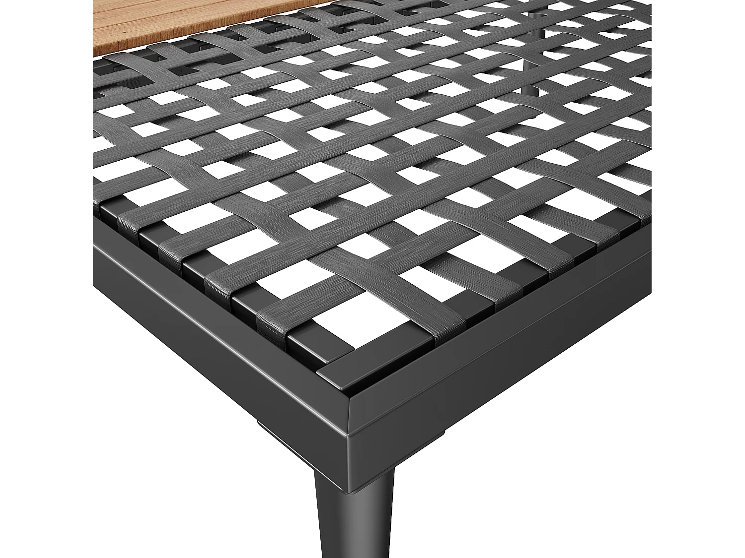 Divano letto da esterno a 2 posti, arredo da giardino - Metallo + poliestere - Cuscini inclusi - Grigio