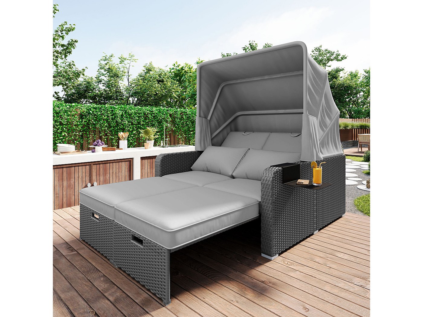 Lit De Repos D ext rieur Convertible 2 Places En R sine Tress e Avec 