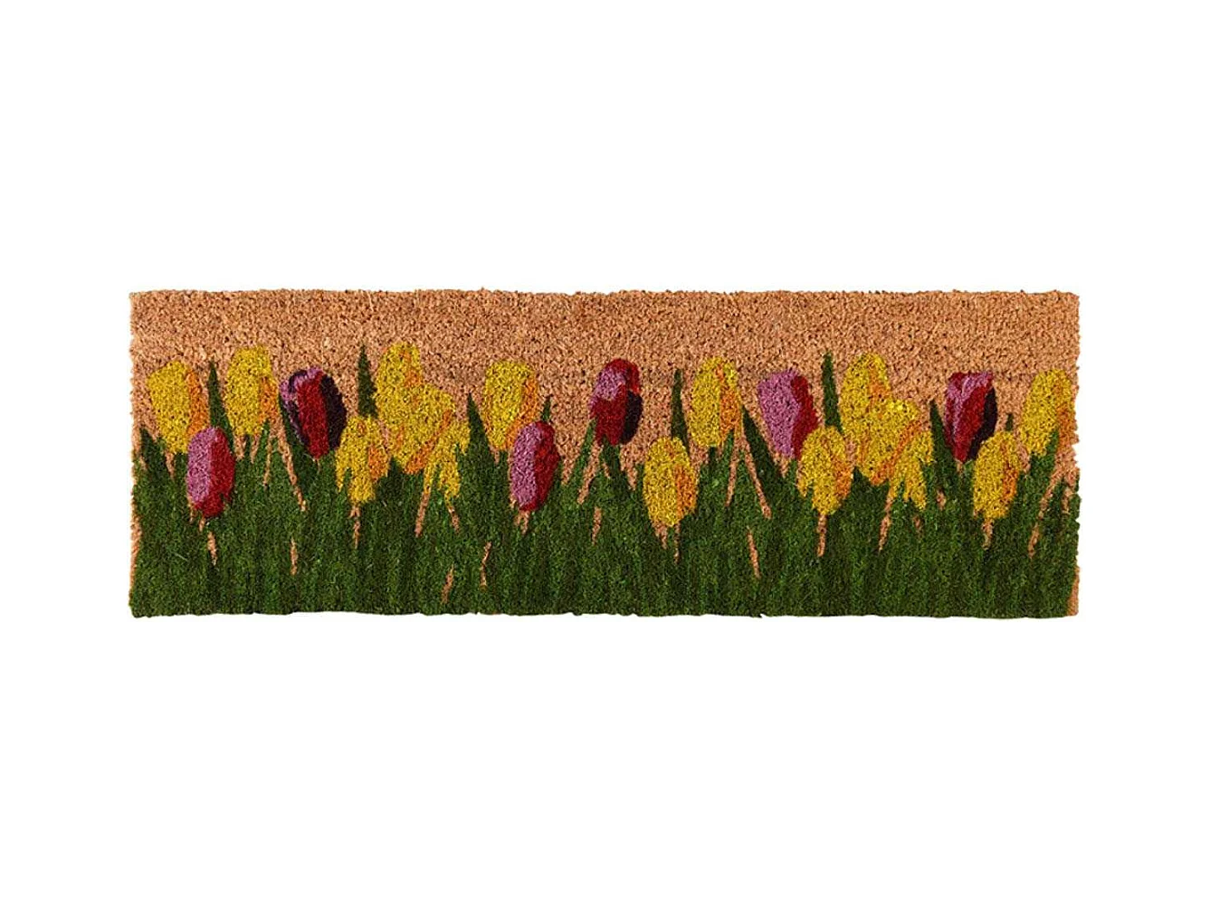 Paillasson en fibre de coco 75 x 25 cm Tulipes
