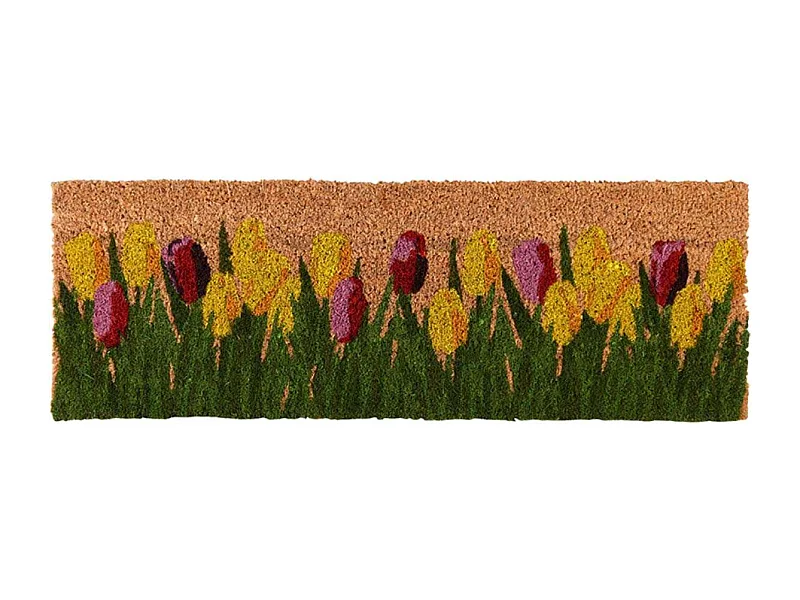 Paillasson en fibre de coco 75 x 25 cm Tulipes