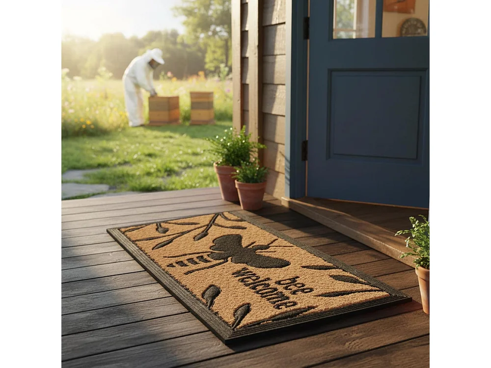 Paillasson en caoutchouc et fibres de coco Abeille