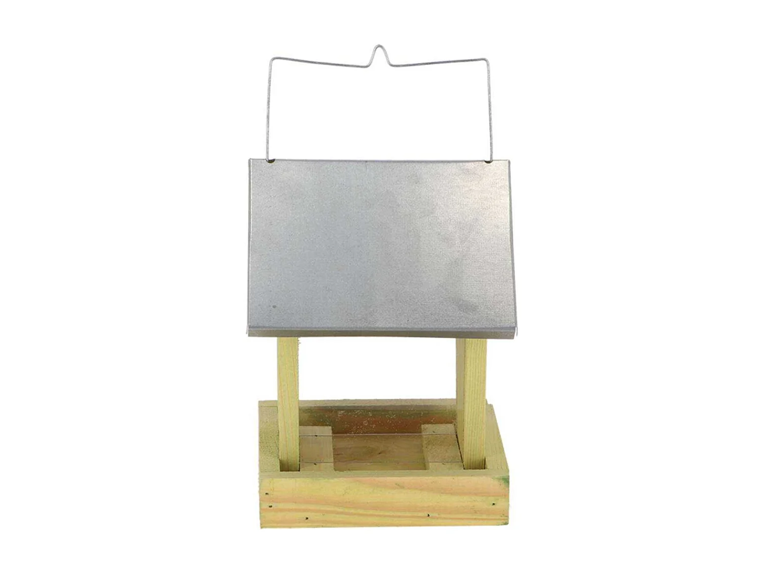 Mangeoire oiseaux à suspendre en bois et zinc