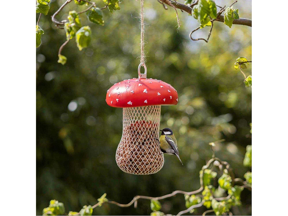 Mangeoire à supendre en forme d'amanite