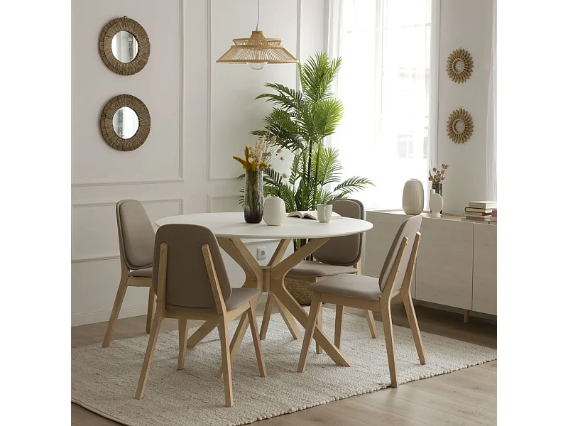 Table à manger en bois massif naturel 120x75