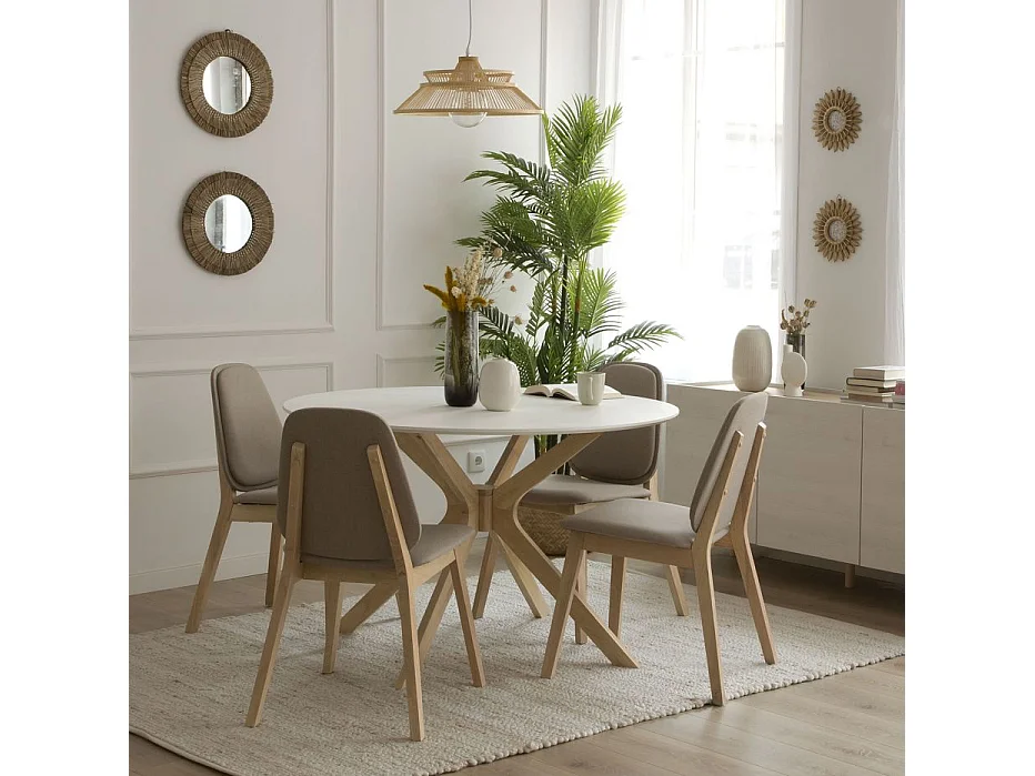 Table à manger en bois massif naturel 120x75