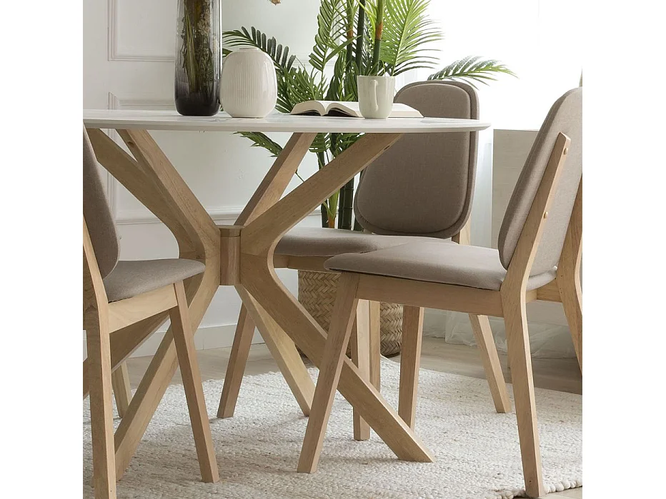 Table à manger en bois massif naturel 120x75