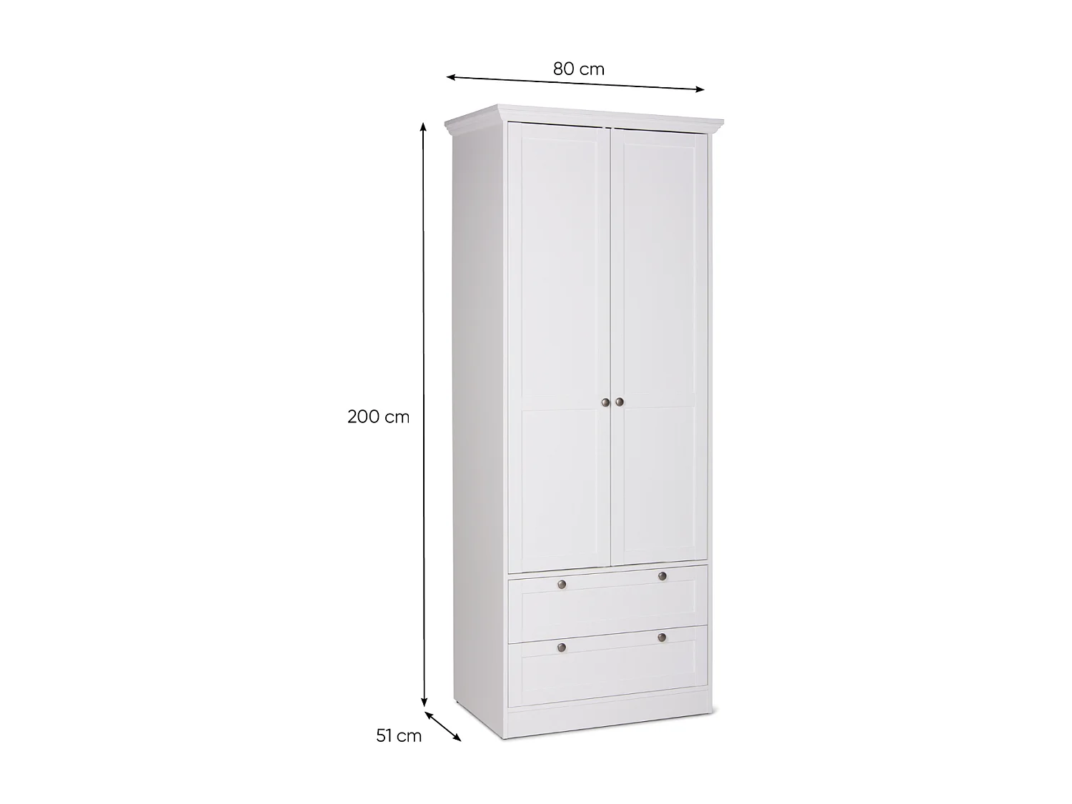 Armoire 2 portes et 2 tiroirs H80 cm - LANDWOOD