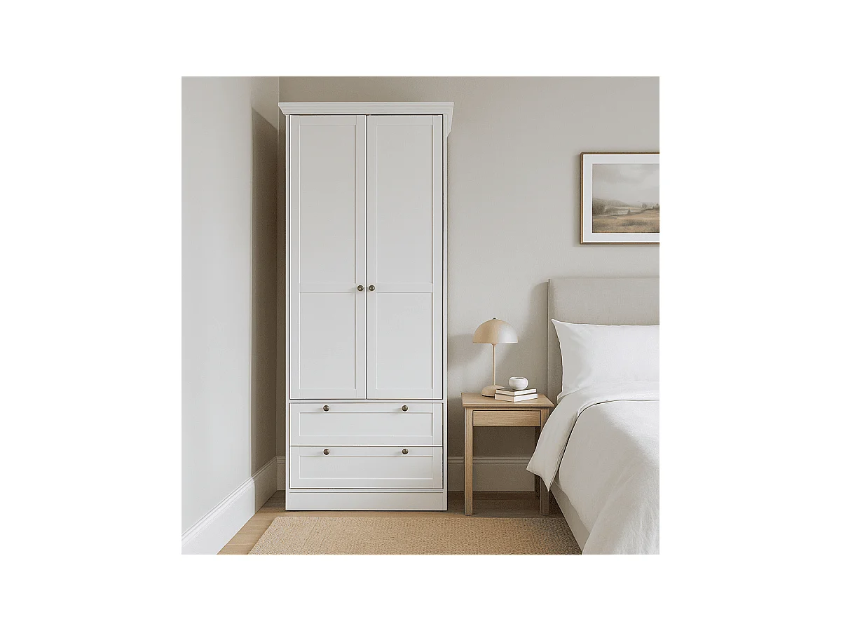 Schrank 2 Türen und 2 Schubladen H80 cm - LANDWOOD