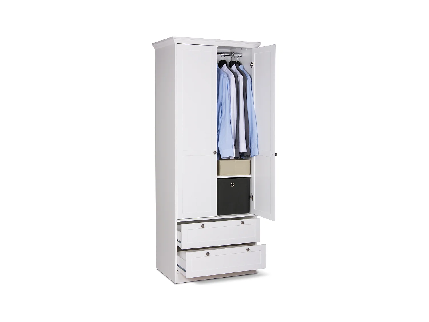 Schrank 2 Türen und 2 Schubladen H80 cm - LANDWOOD