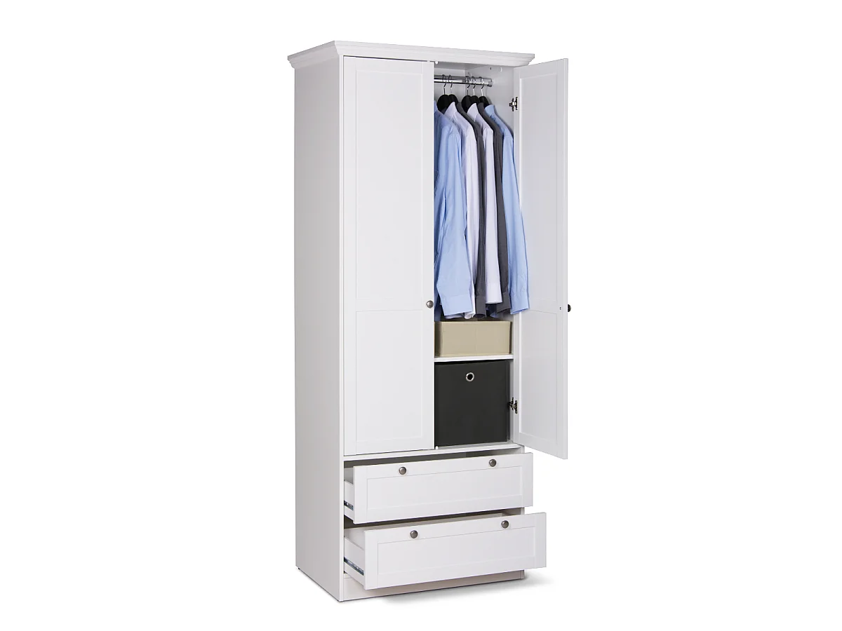 Szafa z 2 drzwiami i 2 szufladami H80 cm - LANDWOOD